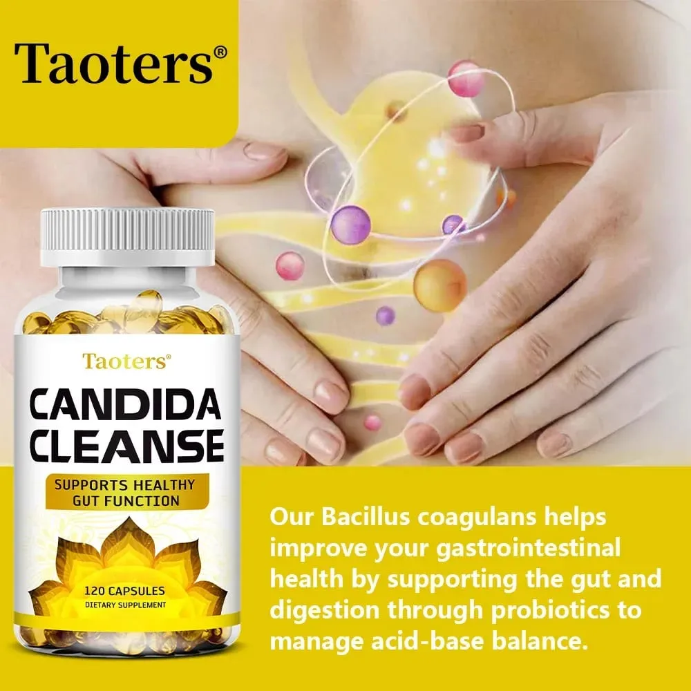 Candida Cleanse - Liver Cleansing Detoxifying Supports Intestinal Health Cleansing Colon Boosting Energy 120 Capsules