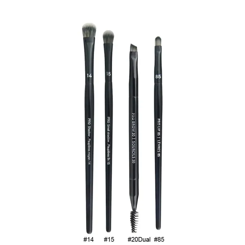 4pcs/set Pro Black Eye Shadow Makeup Brushes Lip Brow Precision Concealer Blending Synthetic hair Smudge Highlight Make Up Brush