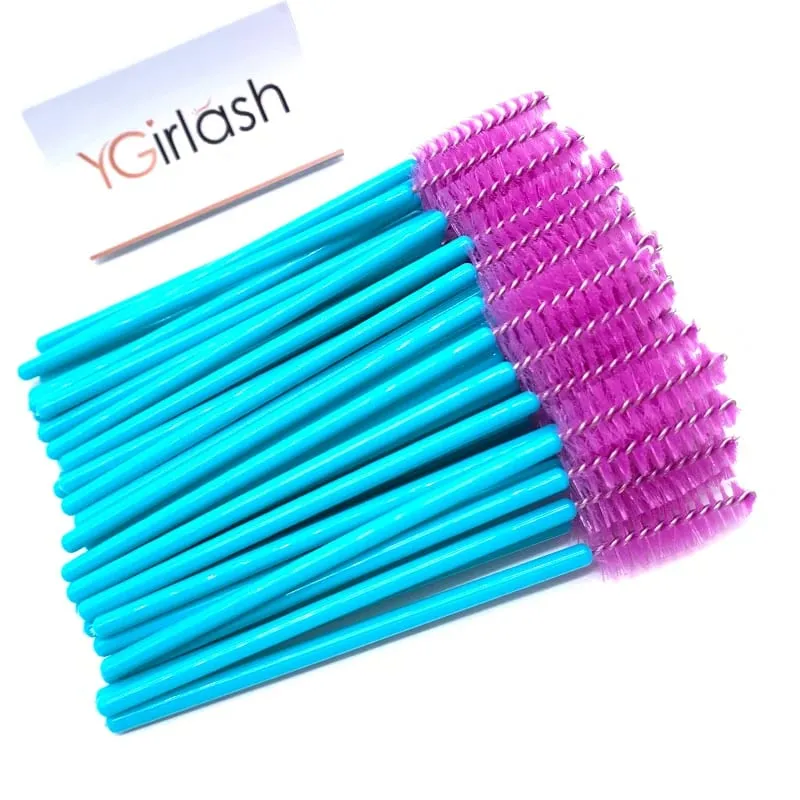 YGirlash 50 個ラッシュ白鳥クリスタルまつげアプリケーター使い捨てダイヤモンドハンドルナイロンマスカラワンドブラシ化粧品ツール