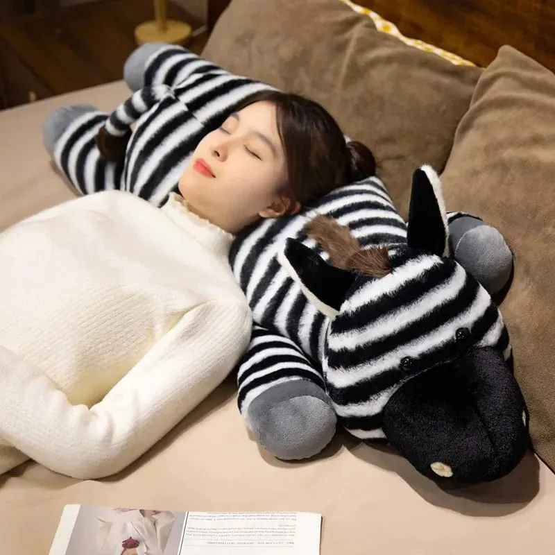 40/60/90cm plush toy zebra plush throw pillow sofa pillow sleeping pillow room decoration leg-hugging doll