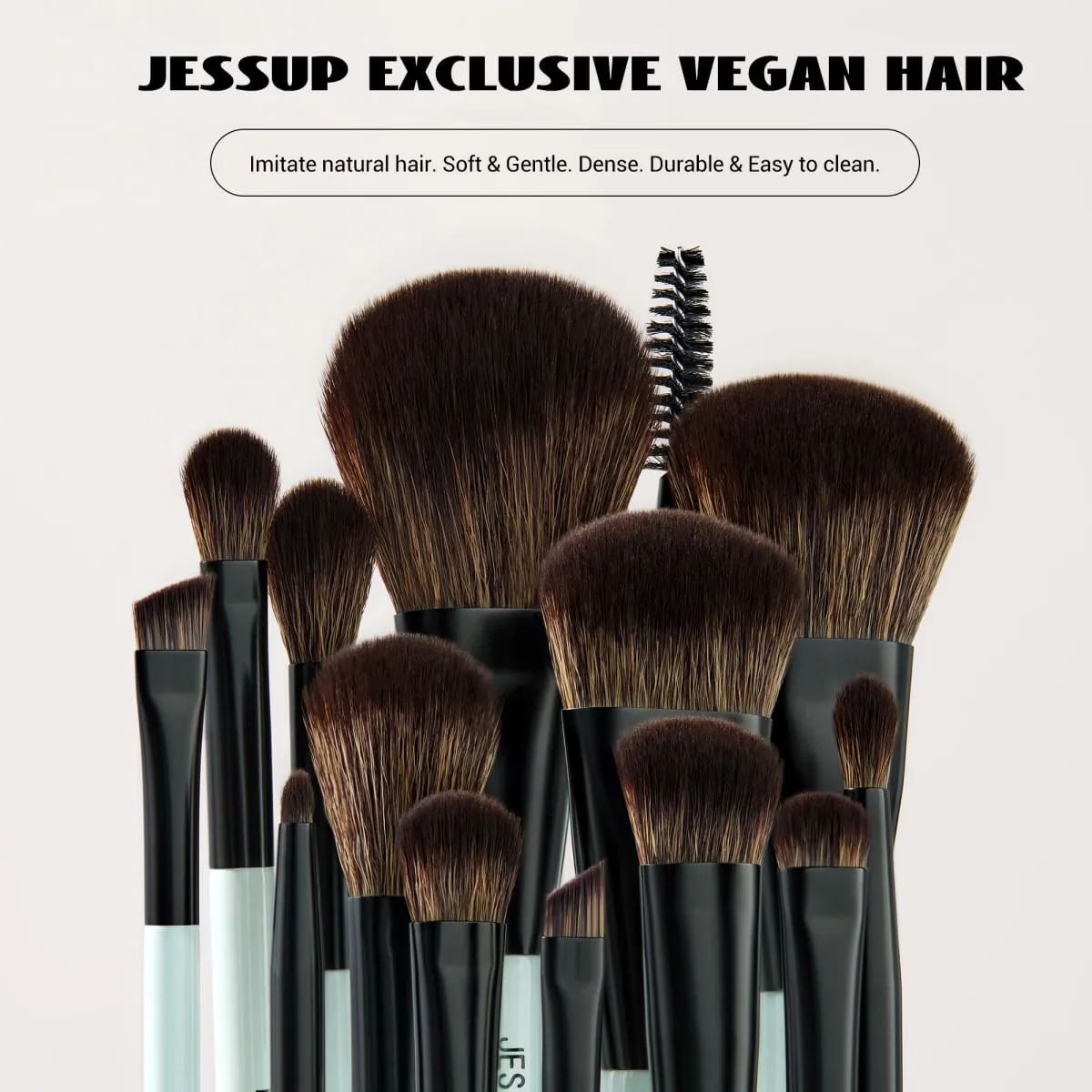 Jessup Makeup Brushes Set 2/3/6/10PCS Double Sided Foundation Contour Brush Blush Blending Eyeshadow Concealer Cruelty Free T500