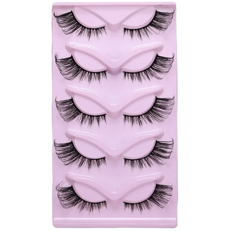 5 Pairs Cat Eye False Eyelashes Eye End Lengthening Long Curling Thick Fluffy All-match Comfortable Fake False Eyelashes — image 13