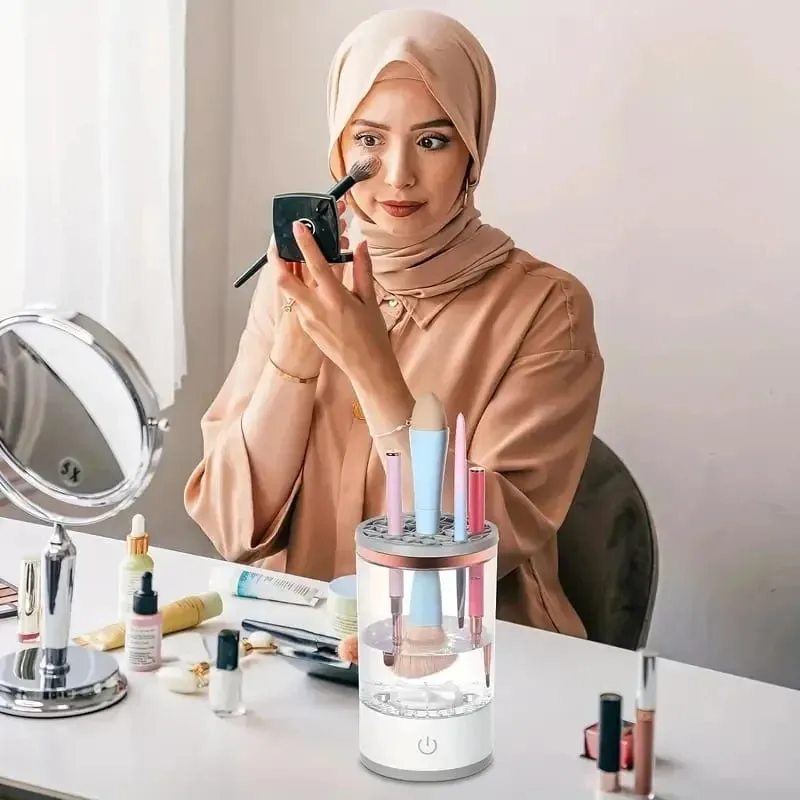 Elektrický čistič štětců na make-up Super rychlý ruční čistič štětců na make-up pro všechny štětce na make-up Deep Clean