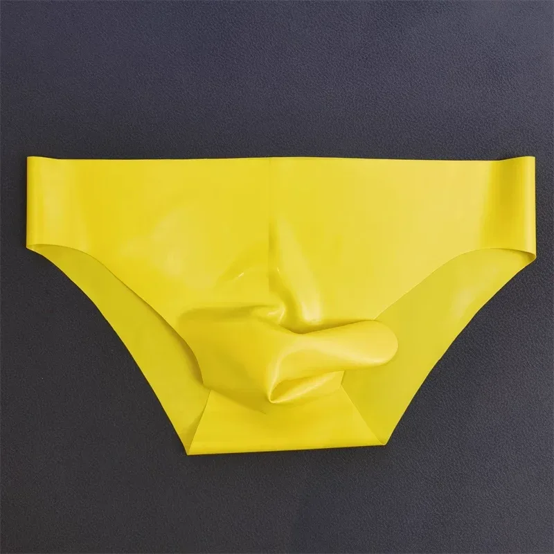 Men's Sexy Latex Underpants Seamless Sheath Briefs See-Through Sissy Couple Low Waist Panties Erotic Rubber Tight Safety Panties — image 7