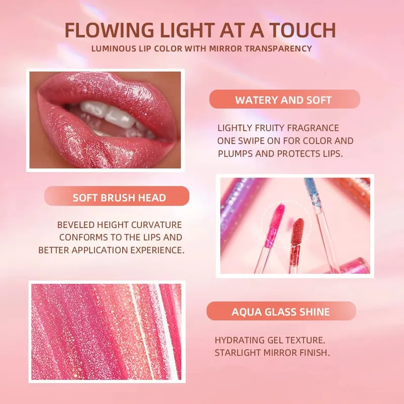 9 Colors Lip Gloss Sets Long-lasting Glitter Liquid Lipstick Moisturizing Luminous Lipgloss Makeup Shiny Lip Glaze Kits