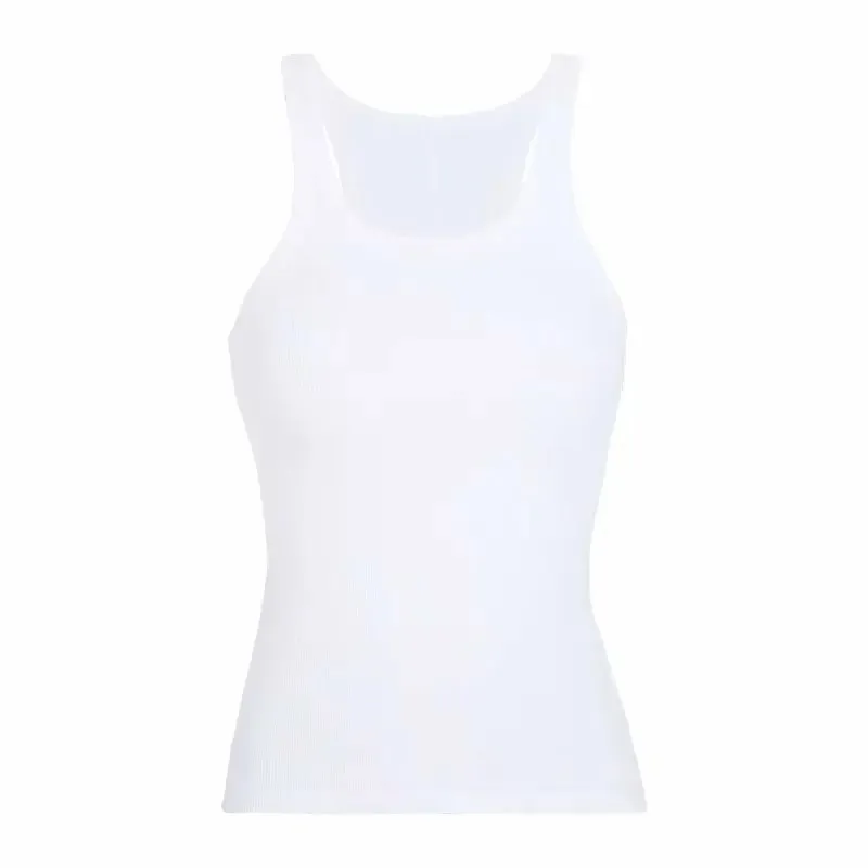 Threaded Knitted Strap Tank Top Slim Fit Outer Wear Inner Wear U-shaped Neck Women's Solid Color Women's Summer Tank Top
