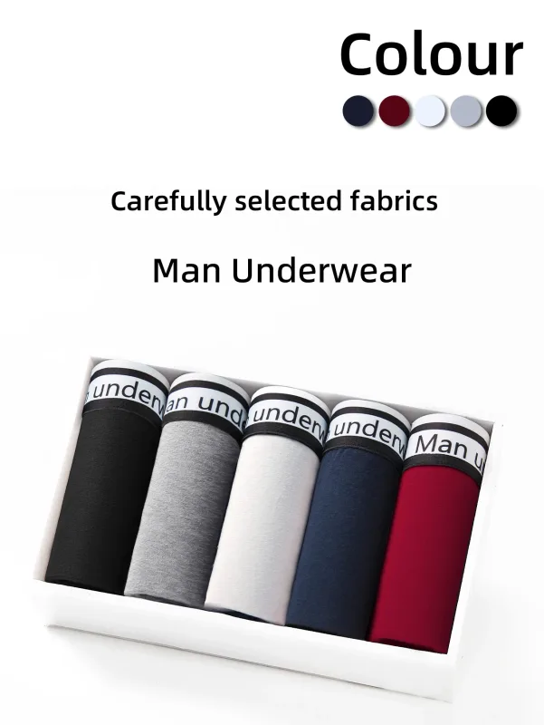1/4pcs Men Underwear Boxers Cotton Panties Breathable Solid Boxershorts Male Mid Waist Underpants Trend Man Shorts Homme Shorts — image 3