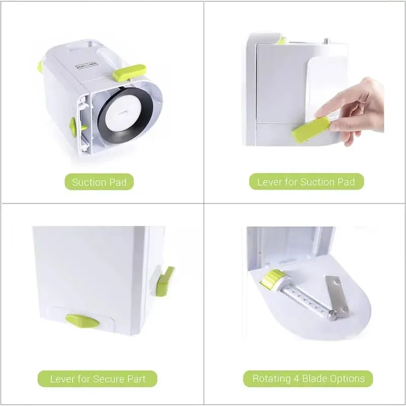 Vegetable Spiralizer 4-IN-1 Rotating Blade Veggie Spiralizer Zucchini Noodle Maker with Suction Cup Vegetable Cutter Slicer