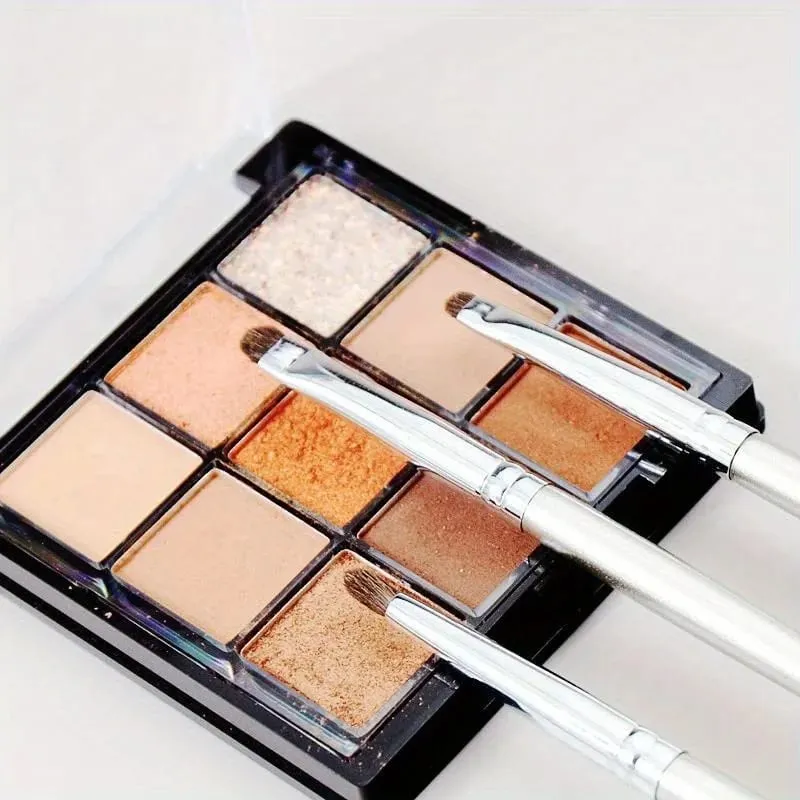 3 szt. Małe pędzle do cieni do powiek ze srebrną rączką do szczegółowego blendowania makijażu smokey eyeliner Profesjonalny zestaw pędzli kosmetycznych