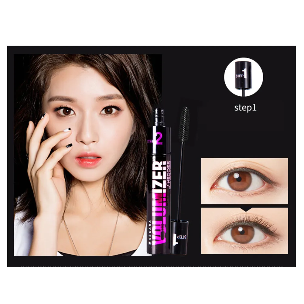 2 In 1 Long Curled Thick Mascara Silica Gel Brush Lengthening Volume Waterproof Lasting Eyelash Mascara Beauty Eyes Cosmetics — image 7