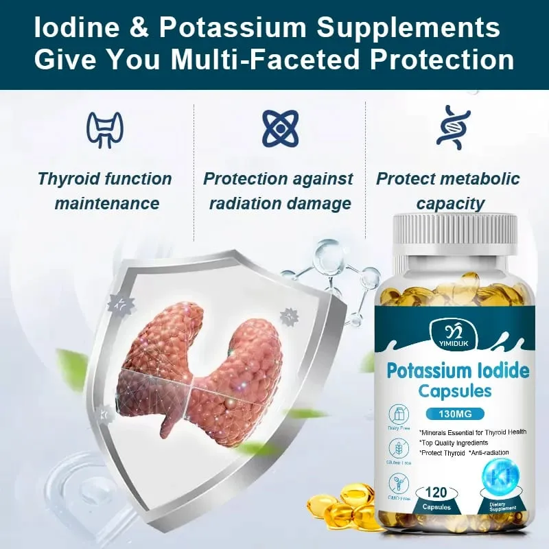Potassium Iodide Capsules KI (Stable Iodine) 130 mcg per Day - Thyroid Support Supplement — image 2