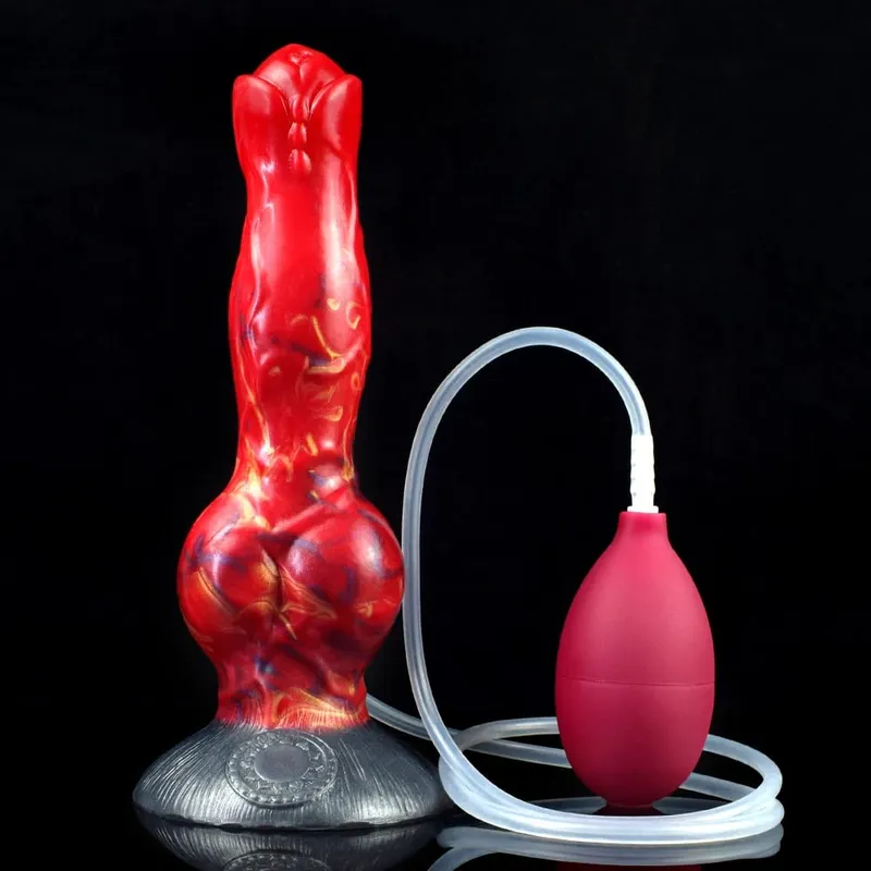Ejaculation Anal Plug Dog Knot Dildo with Strong Sucker Vaginal Stimulation Squirting Penis Erotic Adult Sex Toys 18+