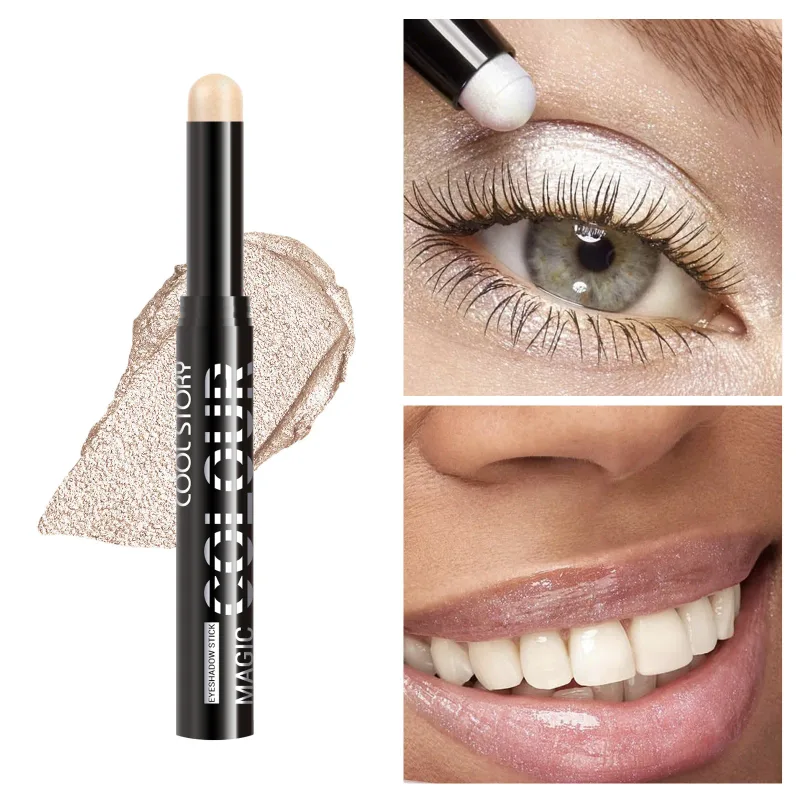 2 in 1 Eyeshadow Lipstick Stick Pencil Waterproof Glitter Brighten Matte Eye Shadow Makeup Pigment Eyeshadow Pen