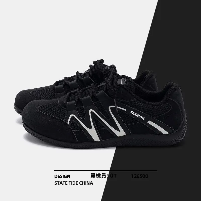 Men's Mesh Breathable Casual Sneakers Lace Up Flat Sole Fashion Sport Shoes Daily Walking Ladies Lightweight Athletic Footwear