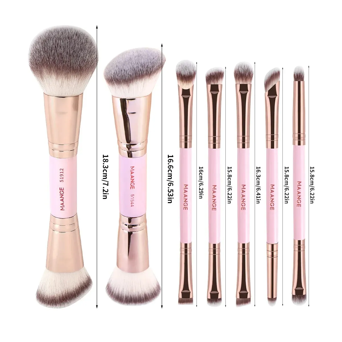 7pcs Double Head Makeup Brushes Dense Foundation Concealer Liquid Cream Blending Detail Eyeshadow Brushes Beauty Tools — image 2