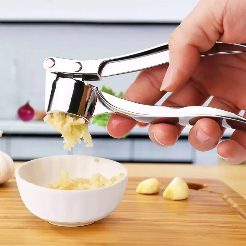 Stainless Steel Multifunction Garlic Press Crusher Kitchen Cooking Ginger Squeezer Masher Handheld Ginger Mincer Tools Garlic — image 1