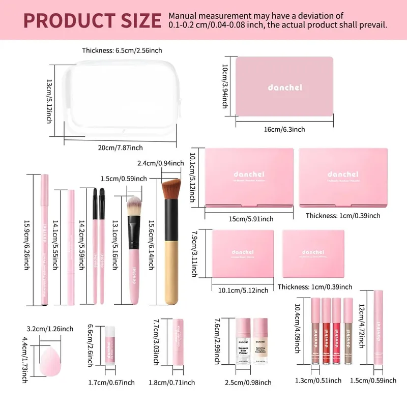 Face Makeup Set Multifunction Cosmetic Kit Base Concealer Contour Highlighter Blush Eyeshadow Palette Eyebrow Pencil Lip Makeup