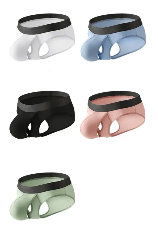 Men's Modal Briefs, Dual Separate Pouch Design, Ultra Thin Breathable High Stretch Underwear, Daily Comfort Wear