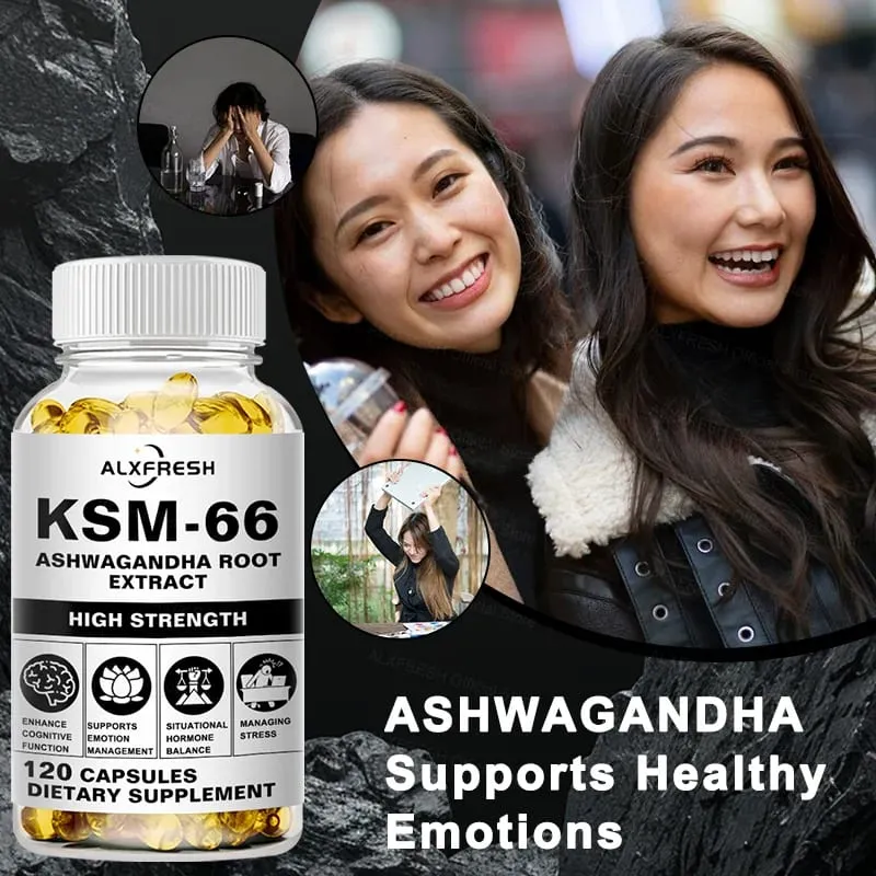 Ashwagandha Capsules Support Stress Relief and Mood Deep Sleep Increased Strength Endurance Muscle Growth and Hormone Balance