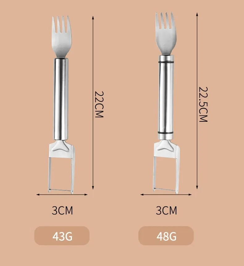 Stainless Steel Watermelon Cutting Tool Functional Watermelon Fork Slicer Slicing Tool for Melons Fruit Fork Kitchen Gadgets