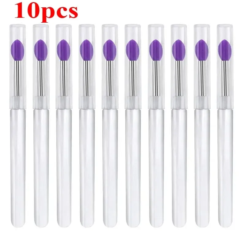 3/5/10Pcs Soft Silicone Lipstick Brush Lip Stick Applicator Portable Clear Handle Clean Microbrush Lipgloss Beauty Tool