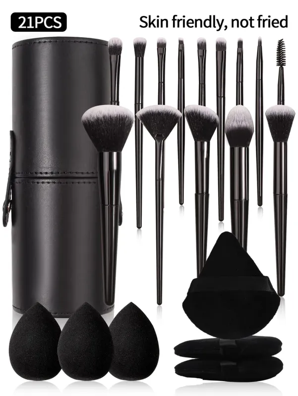 Black Makeup Brush Set Professional Super soft detail brush Blush Brush Foundation Concealer Eyeshadow Brush Women Beauty Tool