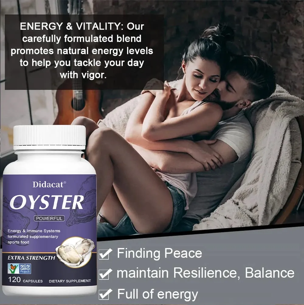 Oyster Extract - Support Athletic Performance Motivation and Immunity Nutritional Supplement 120 Capsules