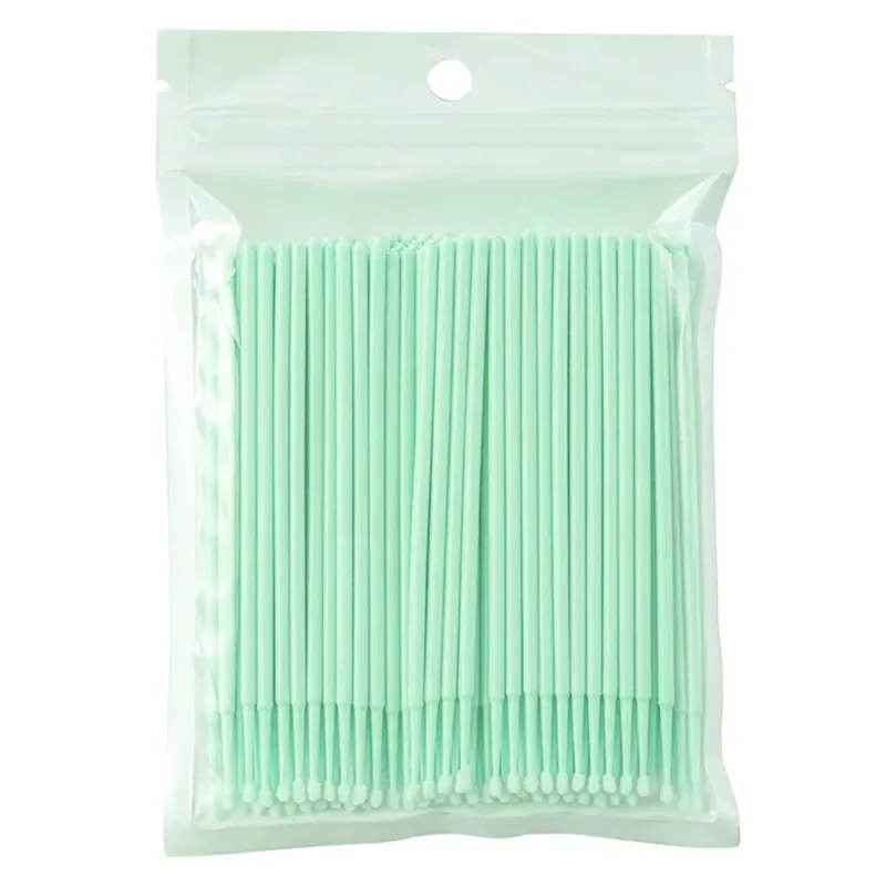 100PCS Micro Swab Applicator Eyelash Cleaning Brush Lash Extension Micro Brushes Cotton Swab Individual Eyelashes Removing Tool