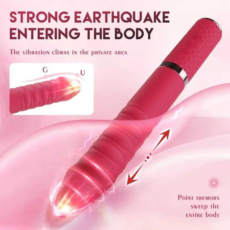 Thrusting Vibrator G Spot Clitoral Vibrator Waterproof & Rechargeable Realistic Silicone Dildo Vibrator Rose Sex Toys for Women