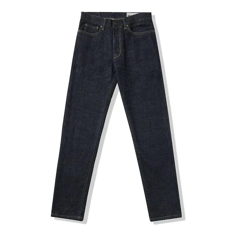 Okonkwo 15oz Selvedge Denim Five-Pocket Jeans Slim Fit Men's Raw Denim Narrow Leg Pants Zipper Fly