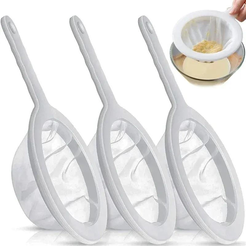 120 200 400 Mesh Kitchen Ultra-Fine Nylon Mesh Strainer Plastic Sieve Filter Spoon For Soy Milk Coffee Milk Yogurt Juice — image 8