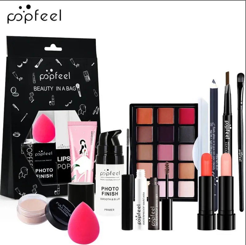 Long-Lasting Makeup Essentials Versatile Paste Complete Face Makeup Gift Bag Glamorous Makeup Collection For Makeup Beginners