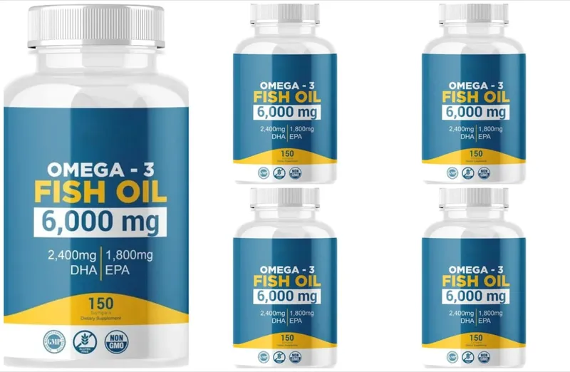 Omega 3 Balık Yağı Softgelleri Yüksek Etkili EPA DHA Yetişkinler için Günlük Takviye Eklem Bağışıklık Sağlığını Destekler 150 Softgel GDO'suz