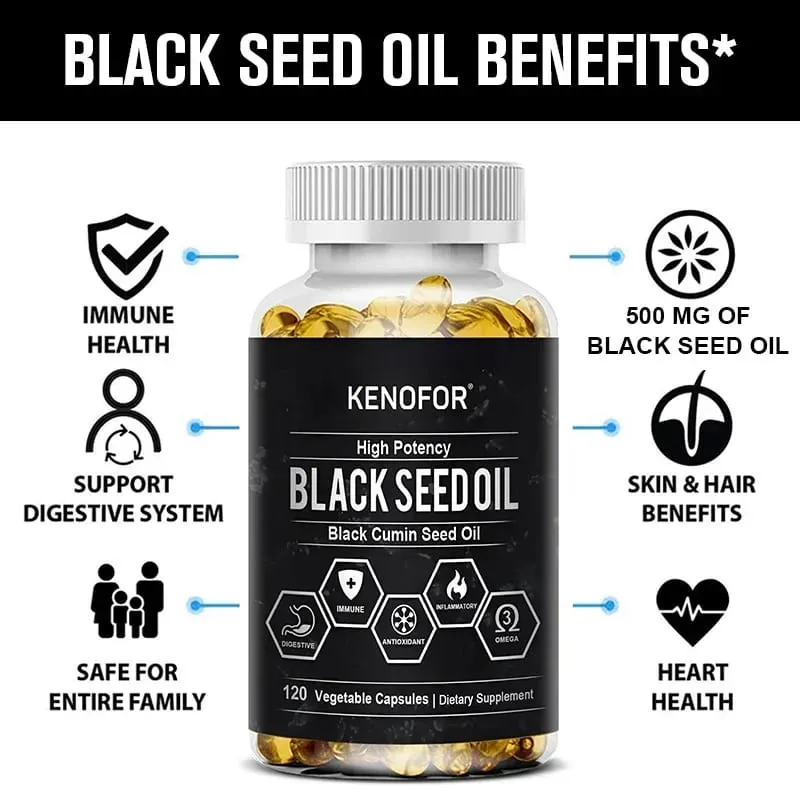 Black Seed Oil 500 Mg - Cold Pressed Nigella Sativa Capsules - Non-GMO Gluten Free for Overall Health Support — image 4
