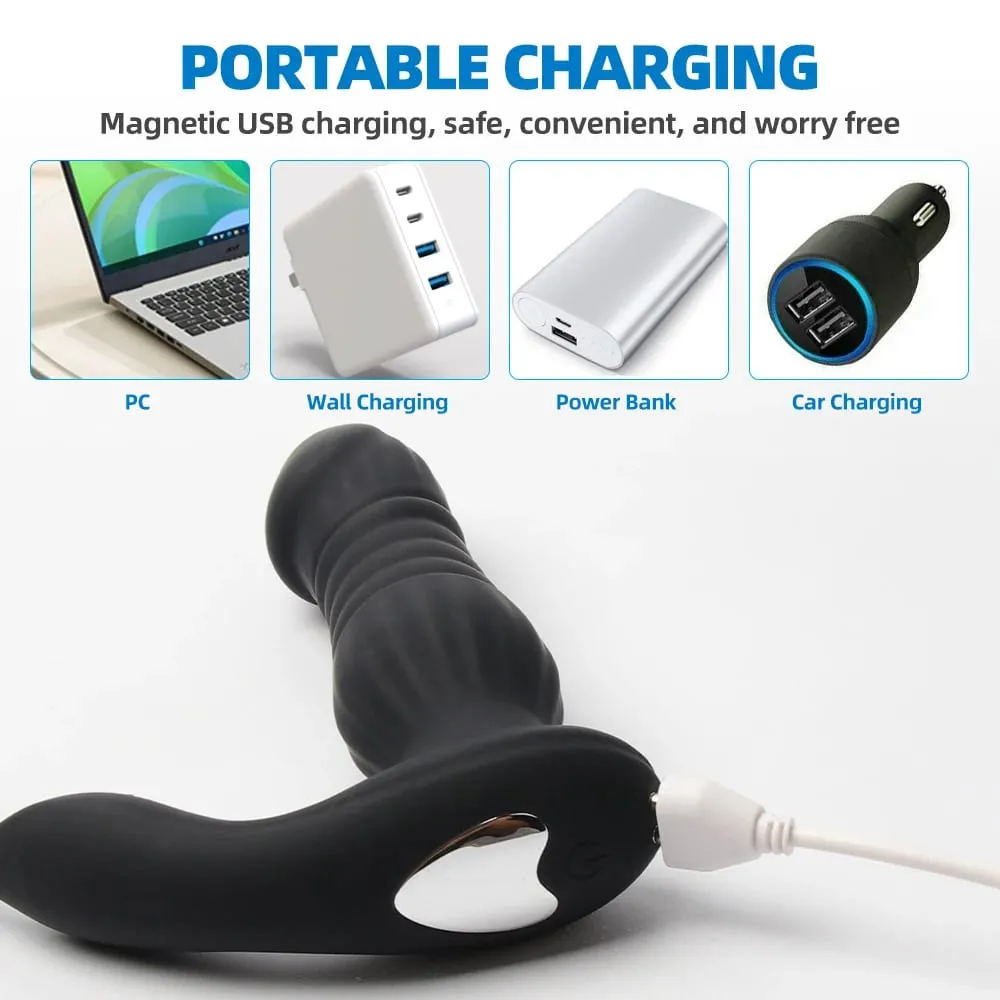 Male Prostate Massage Thrusting Vibrator Anal Plug Vibrator Silicone Ring Delay Ejaculation Masturbator Adult Sex Toys for Men — image 3