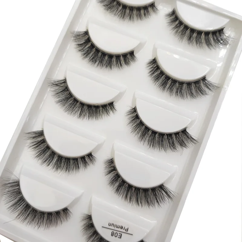 Transparent 3D Mink Eyelashes Natural Clear False Eye Lashes Soft Invisible Eyelash Wispy Makeup Faux Cils H13 X08 5 Pairs