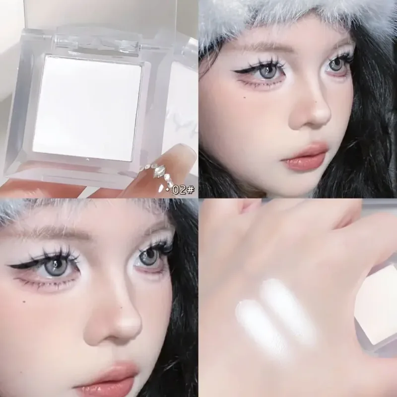 Monochrome Matte White Black Eyeshadow Highlighter Makeup Palette Waterproof Face Contouring Brighten Eyeshadow Lying Silkworm