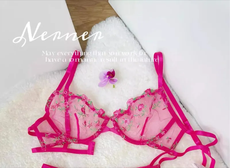 Women Sexy Lace Embroidered Ultra Thin Sheer Unpadded Underwire Push Up Bra Lightweight Soft Exquisite Lingerie Sizes 32-38