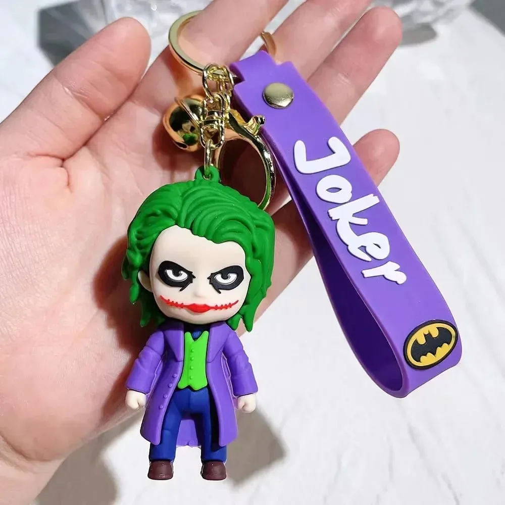 Cute Cartoon Keychain PVC Soft Rubber Animel Batman Joker Doll Pendant Ornaments Gift