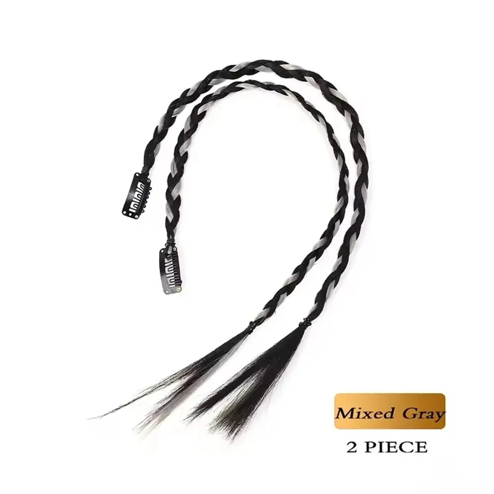 Parrucca sintetica a treccia 2 pezzi con forte clip BB Y2k Spice Girl Treccia da boxe Coda di cavallo Scatola leggera Treccia Coda di cavallo pezzo per donna — image 8