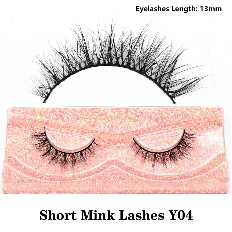 Real Mink Fluffy Short Eye Lashes Extension Wispy Soft Natural Short False Eyelashes Daily Wear Full Strip Lashes Makeup