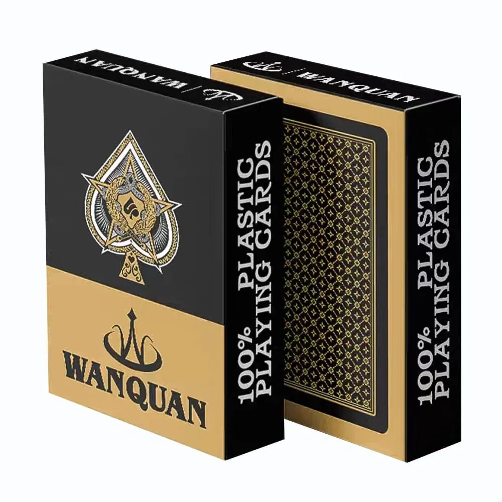Premium Black Glod Playing Cards PVC Plastic Waterproof Durable Poker Cards Large Character Deck of Cards for Parties — image 1