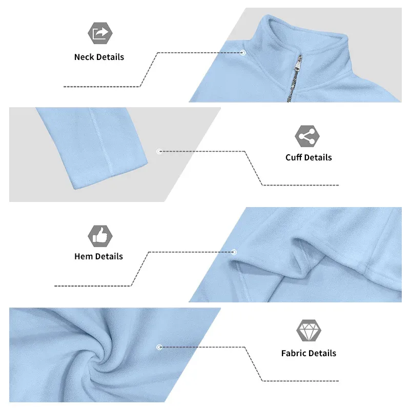 Men's Quarter Zip Polar Fleece Pullover Stand Collar Long Sleeve Casual Warm Sweatshirt For Autumn Winter Daily Commute Wear