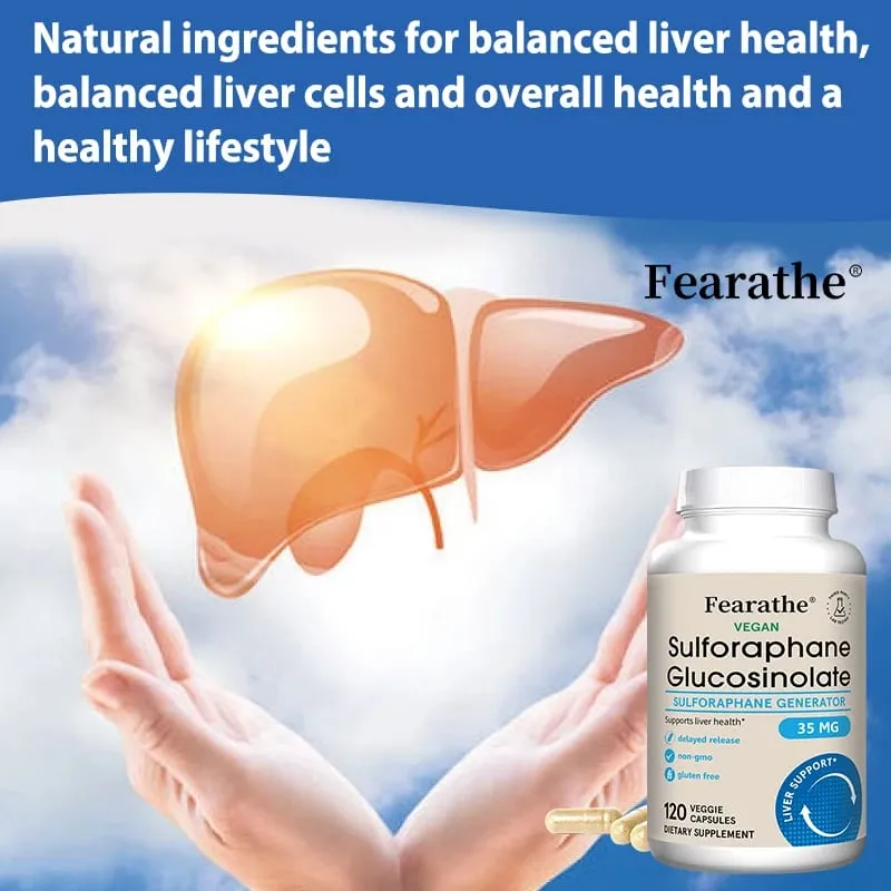 Sulforaphane Glucosinolate Capsules - Broccoli Seed Extract with Myrosinase Liver Detox & Cellular Health Support 120 Counts