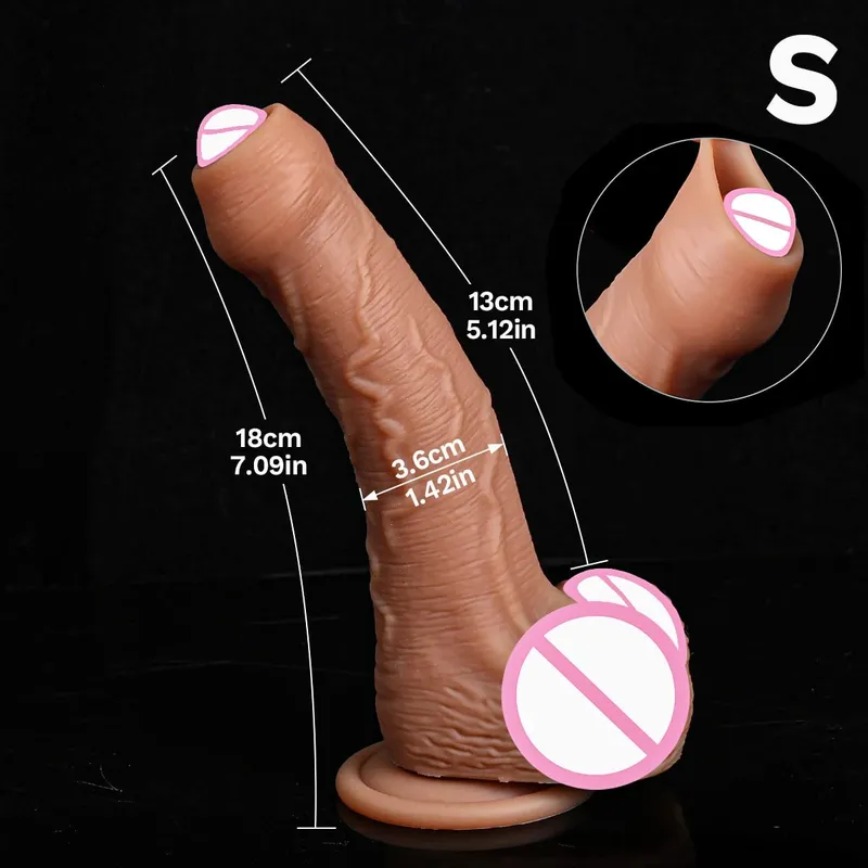 Günstiger weicher Schwanz, realistischer Strapon, großer Dildo, Hautgefühl, kleiner Penis, doppelter Silikon-Saugnapf, Dick, schwules Analsexspielzeug für Männer und Frauen
