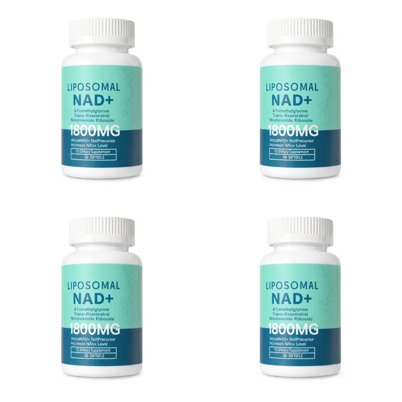 Liposomal NAD+ 1800mg Softgels Nicotinamide Riboside Trans-Resveratrol & TMG Energy Support Non-GMO Gluten-Free 60 Count
