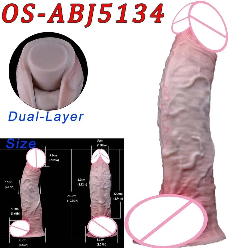 47cm realistická dlouhá dilda s dvojitou hlavou anální vaginální stimulátor Sexuální hračka s přísavkou pro lesbické páry Gay Muži Nástroje pro dospělé