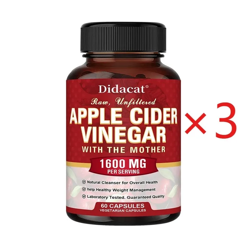 Apple Cider Vinegar Capsules Detoxify Relieve Bloating and Constipation Help Weight Management Promote Digestive Health — image 10