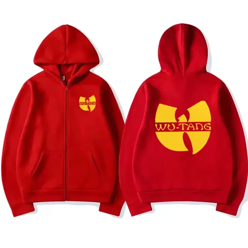 Hip hop années 90 wu clan t-tangs gráficos hoodie masculino feminino punk zip up jaqueta de manga longa velo casaco gótico solto streetwear