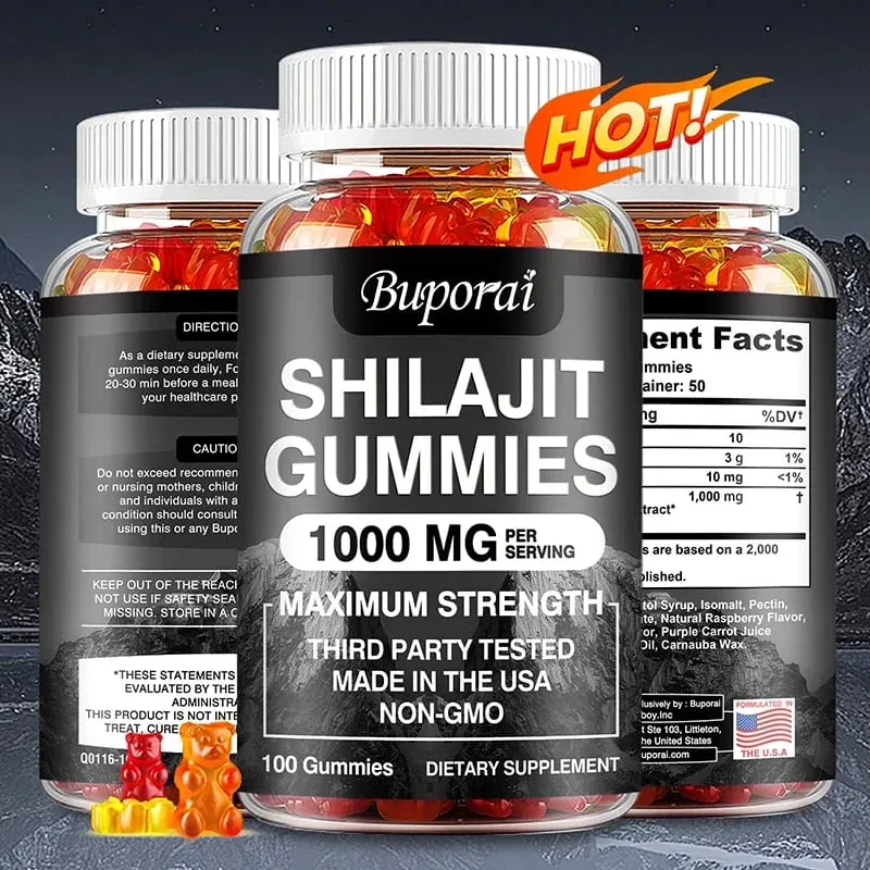 Shilajit Gummies - Energy Level Memory and Focus Support Relieve Stress Overall Health